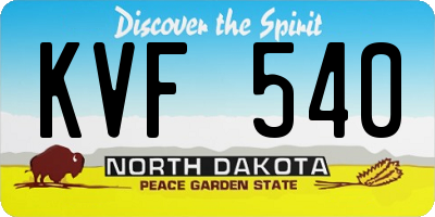 ND license plate KVF540