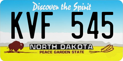 ND license plate KVF545