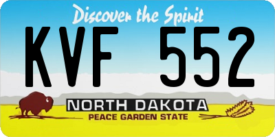 ND license plate KVF552