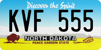 ND license plate KVF555