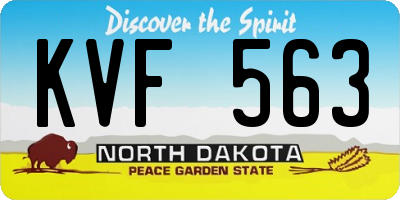 ND license plate KVF563