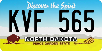 ND license plate KVF565