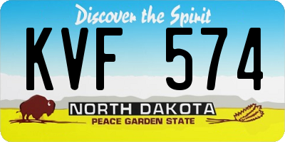 ND license plate KVF574