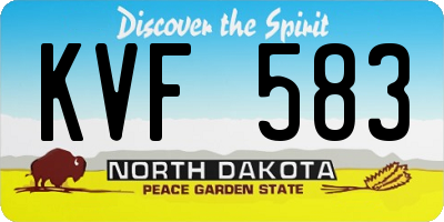 ND license plate KVF583