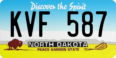ND license plate KVF587
