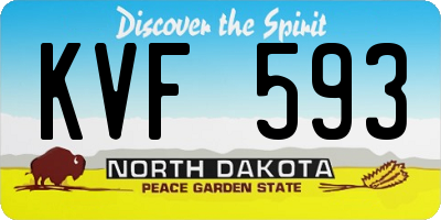 ND license plate KVF593