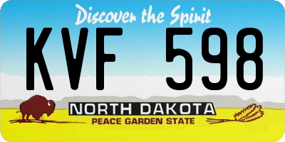ND license plate KVF598