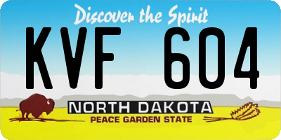 ND license plate KVF604