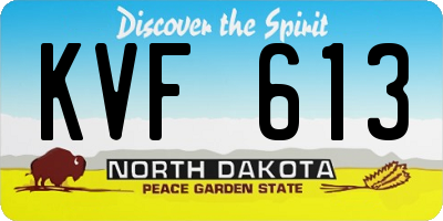 ND license plate KVF613