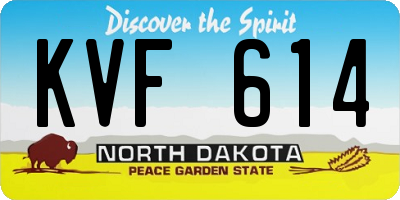 ND license plate KVF614