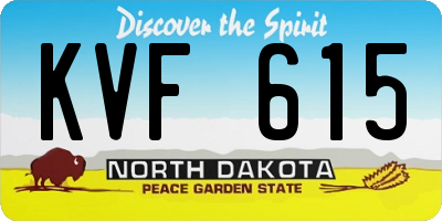 ND license plate KVF615