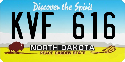 ND license plate KVF616