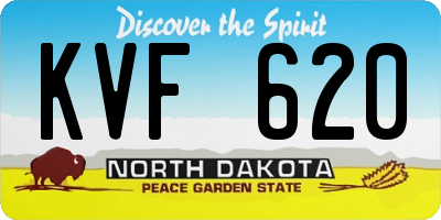 ND license plate KVF620