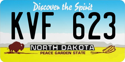 ND license plate KVF623
