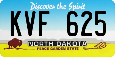 ND license plate KVF625