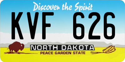 ND license plate KVF626