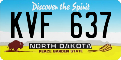 ND license plate KVF637