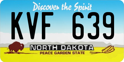 ND license plate KVF639