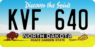 ND license plate KVF640