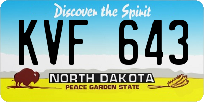 ND license plate KVF643