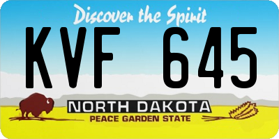 ND license plate KVF645