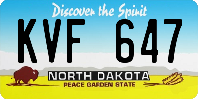 ND license plate KVF647