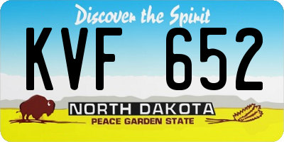 ND license plate KVF652