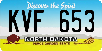 ND license plate KVF653