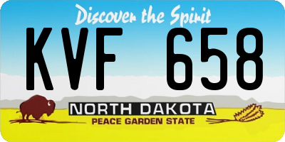 ND license plate KVF658