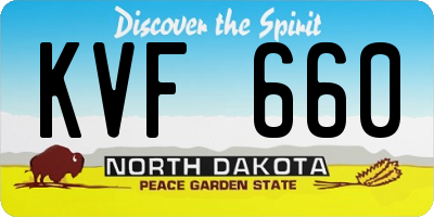 ND license plate KVF660