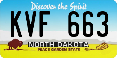 ND license plate KVF663