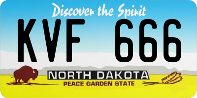 ND license plate KVF666