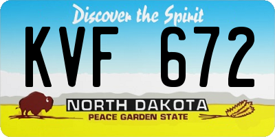 ND license plate KVF672