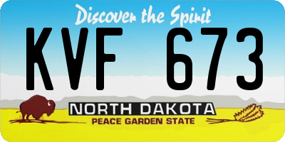 ND license plate KVF673