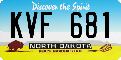 ND license plate KVF681
