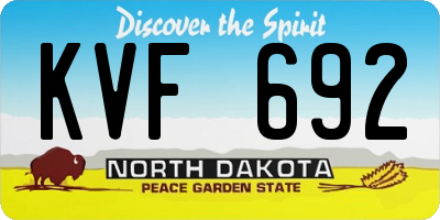 ND license plate KVF692