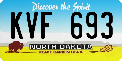 ND license plate KVF693
