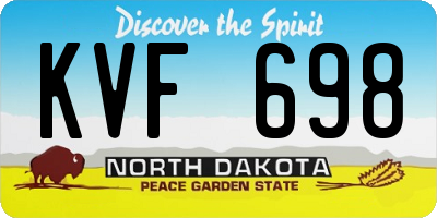ND license plate KVF698