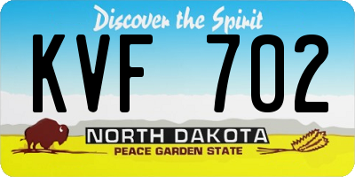 ND license plate KVF702