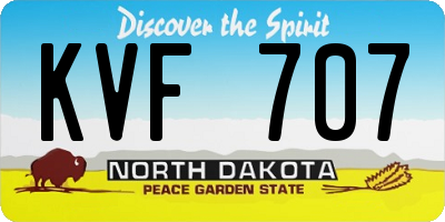ND license plate KVF707