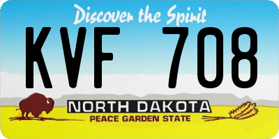 ND license plate KVF708