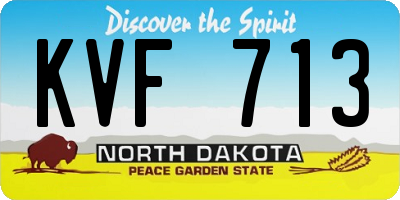 ND license plate KVF713