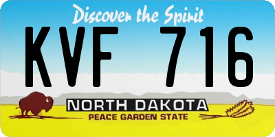 ND license plate KVF716