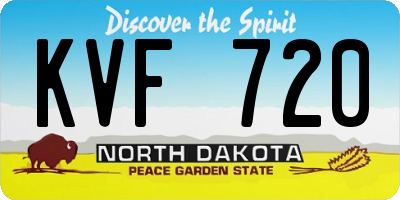 ND license plate KVF720