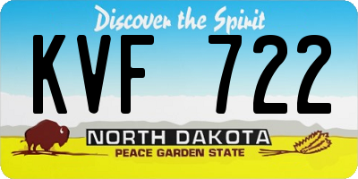 ND license plate KVF722