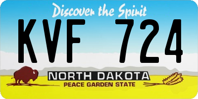 ND license plate KVF724