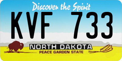 ND license plate KVF733