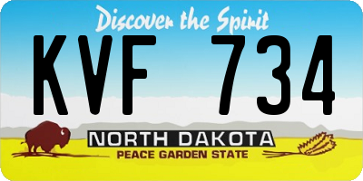 ND license plate KVF734