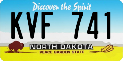 ND license plate KVF741