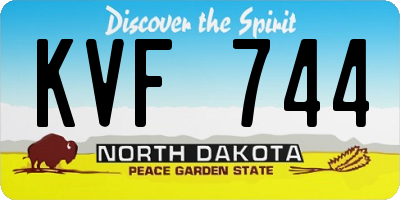 ND license plate KVF744